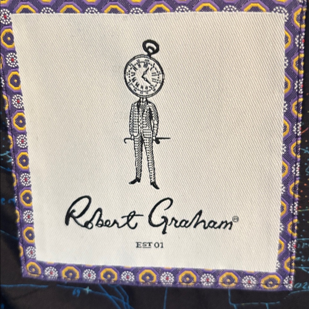 Robert Graham Wool Black Men's Blazer with Patterned Lining. NWOT - Picture 2 of 7